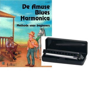 De Blues Harmonica -  Methode voor beginners   Inhoud:  Lesboek ( Ned) met mondharmonica  Geen voorkennis vereist 